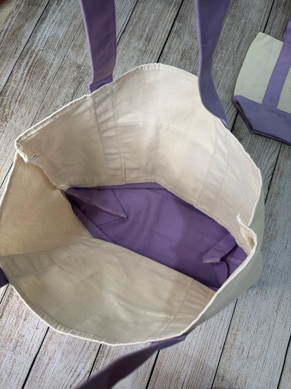 NWT 2026 Trader Joe’s Lavender Tote Set - Full Size & Mini Pastel Canvas - Picture 6 of 9